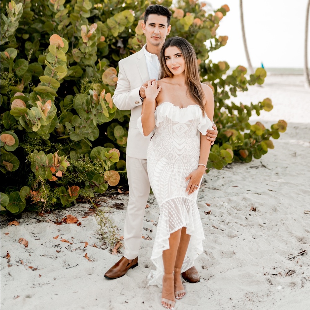 Engagement shoot wedding dress